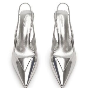 Tony Bianco Bertie Slingback Pump in Metallic Silver Size 5